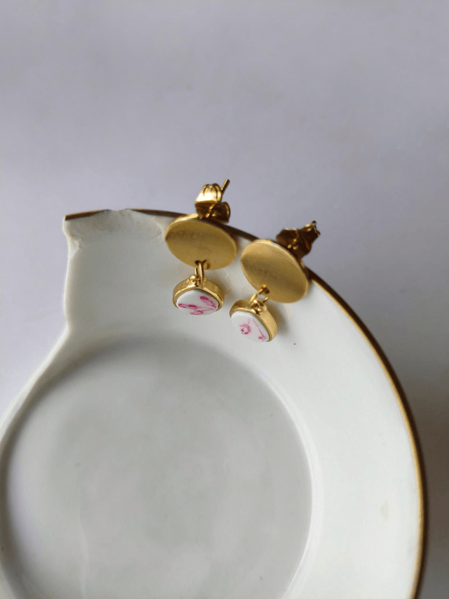 Boucles d'oreilles pendantes - porcelaine allemande - KPM Berlin - no.2