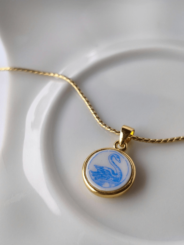 Pendentif rond - porcelaine - Raynaud Limoges - no.1