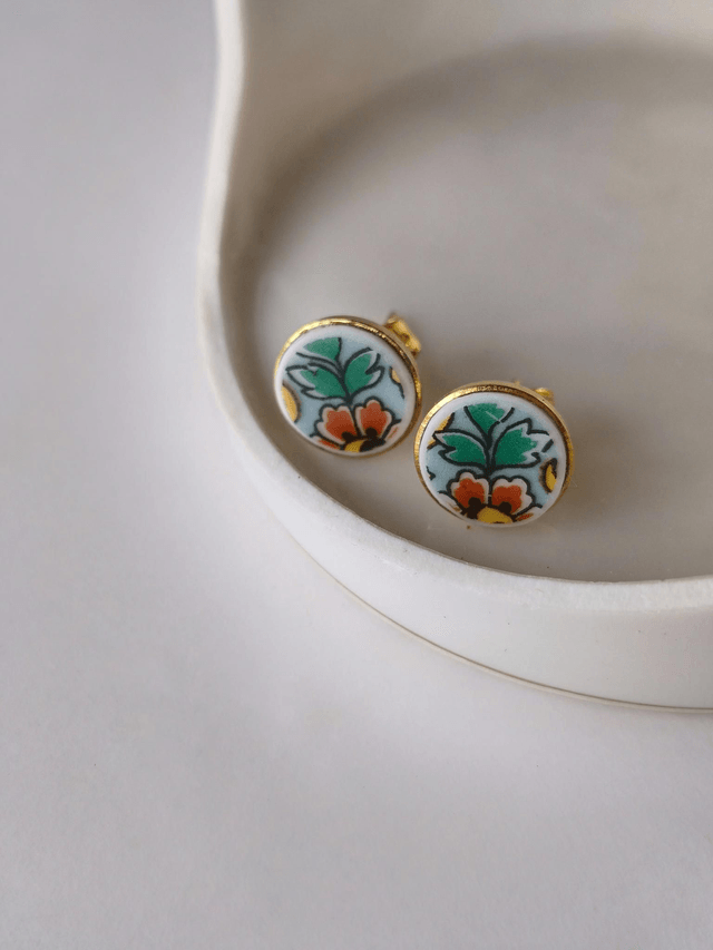 Boucles d'oreilles - porcelaine Limoges - Haviland no.2