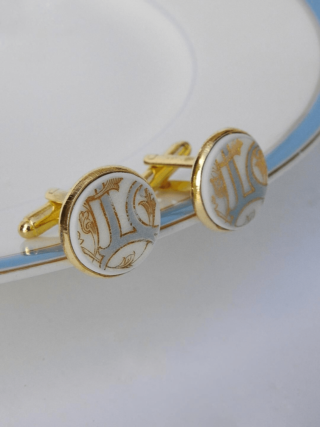 Boutons de manchette - porcelaine de Limoges - William Guerin et Cie no.1