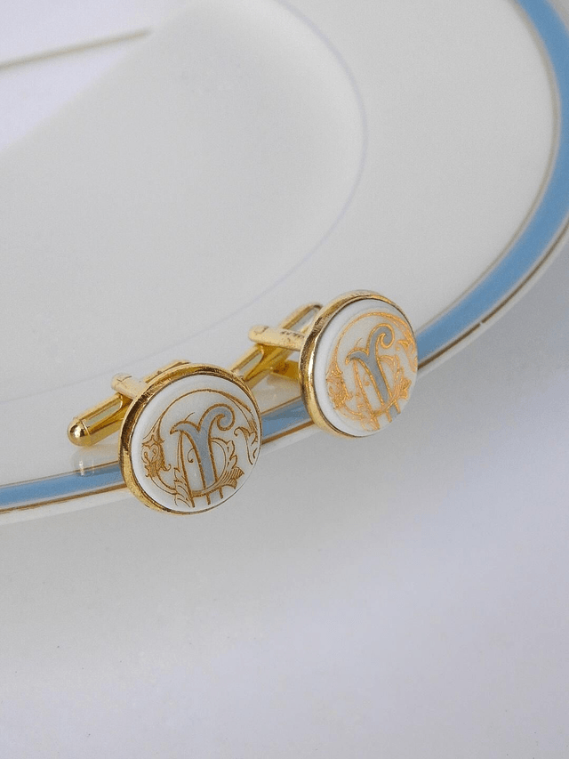 Boutons de manchette - porcelaine de Limoges - William Guerin et Cie no.2