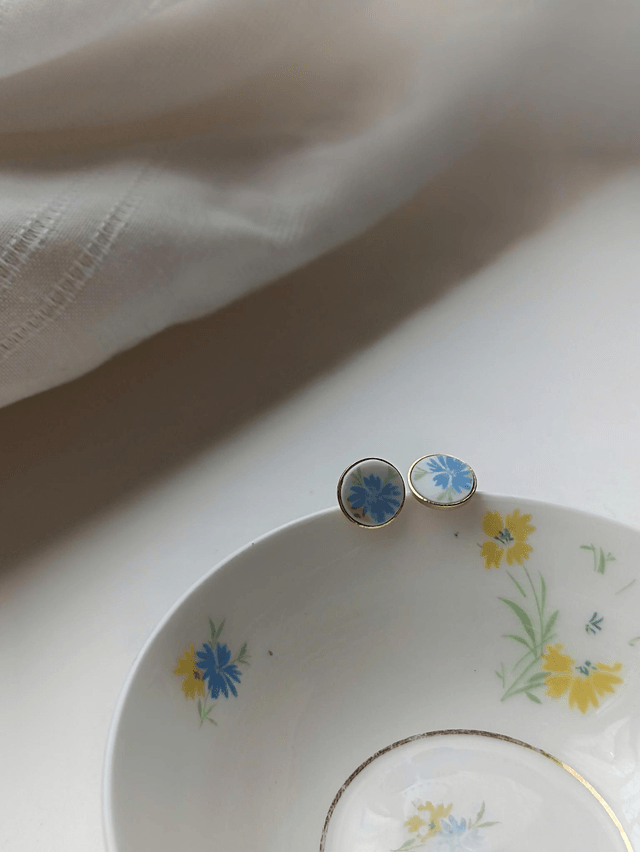 Boucles d'oreilles simples - porcelaine - Chapus et Fils Limoges - no.2