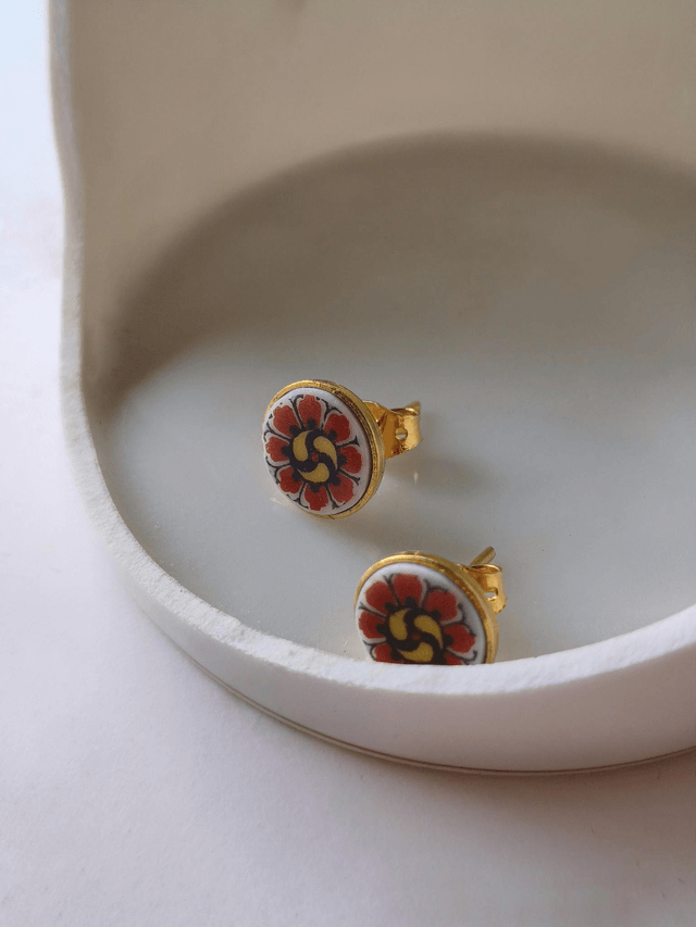 Boucles d'oreilles - porcelaine Limoges - Haviland no.1