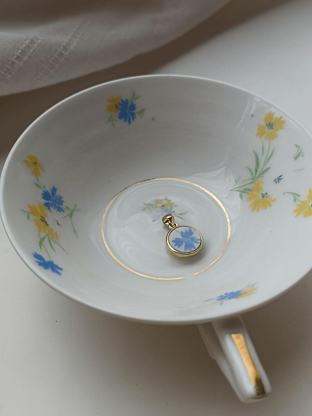 Pendentif rond - porcelaine - Chapus Limoges - no.2