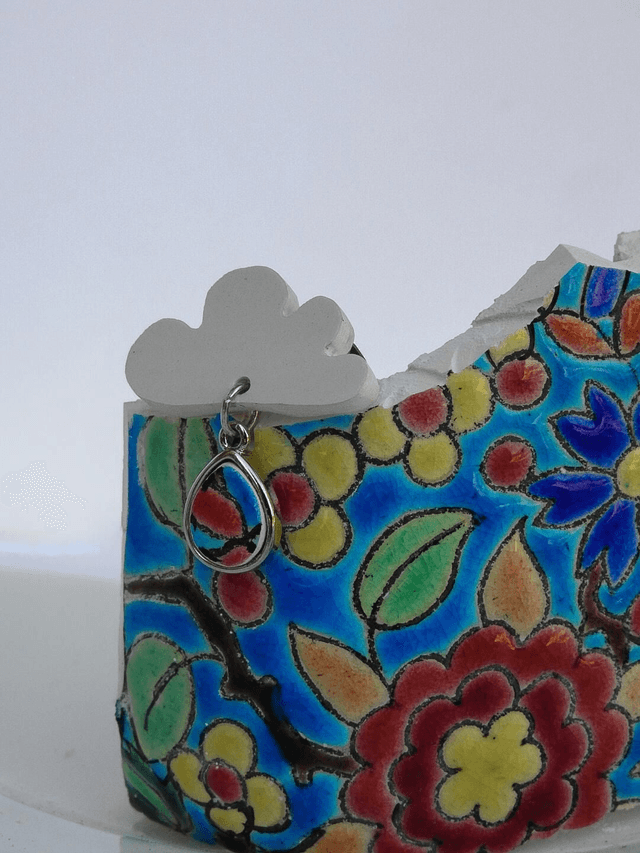 Broche nuage - faience - Gien et Emaux de Longwy no.4