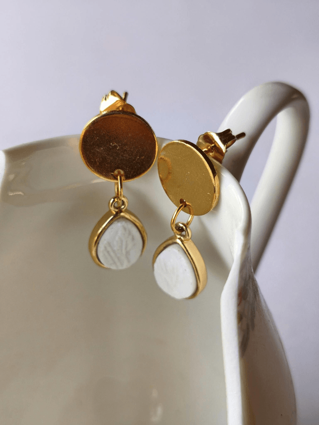 Boucles d'oreilles pendantes - porcelaine allemande - KPM Berlin - no.1