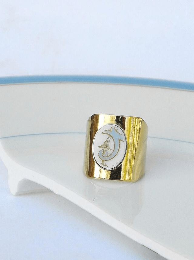 Bague ajustable - porcelaine de Limoges - William Guerin et Cie no.2