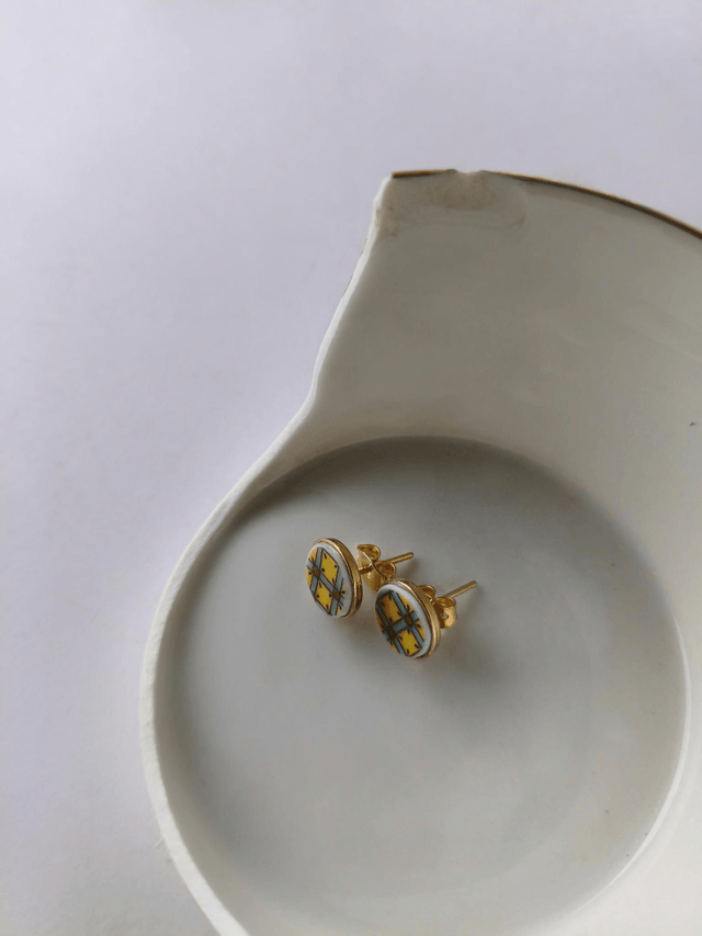 Boucles d'oreilles - porcelaine Limoges - Haviland no.3