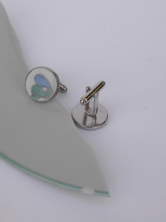 Boutons de manchette - porcelaine Charles Field Haviland - modèle Lotus no.3