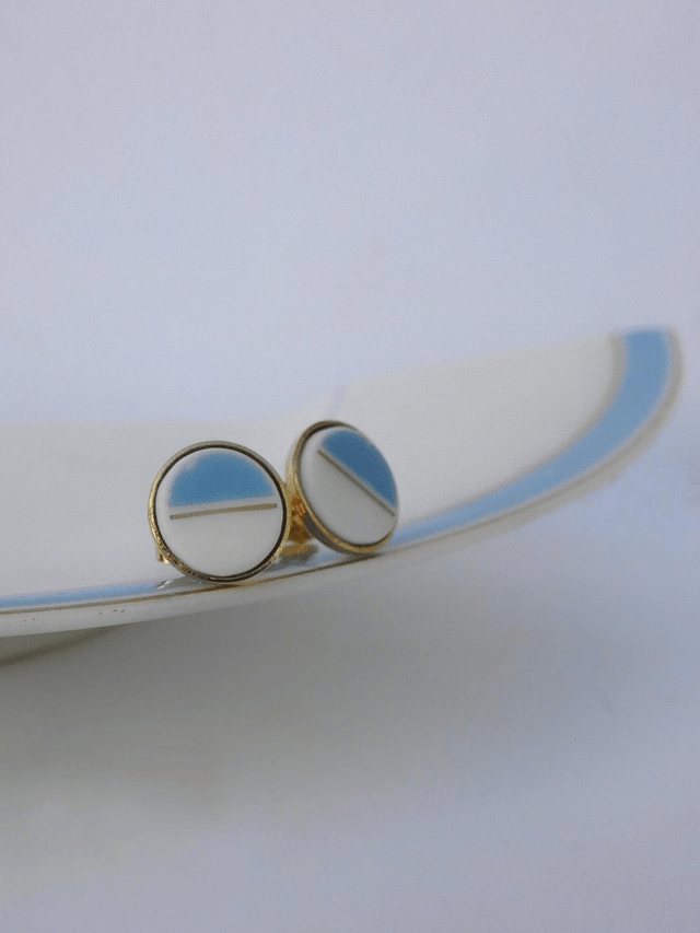 Boucles d'oreilles simples - porcelaine de Limoges - William Guerin et Cie no.2