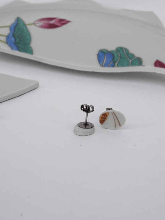 Boucles d'oreilles - porcelaine Charles Field Haviland - modèle Lotus no.6