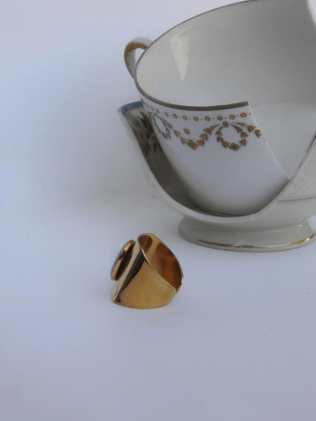 Bague ajustable - porcelaine Limoges - Haviland