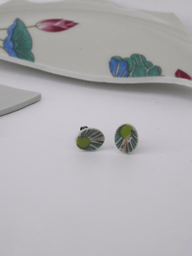 Boucles d'oreilles - porcelaine Charles Field Haviland - modèle Lotus no.3
