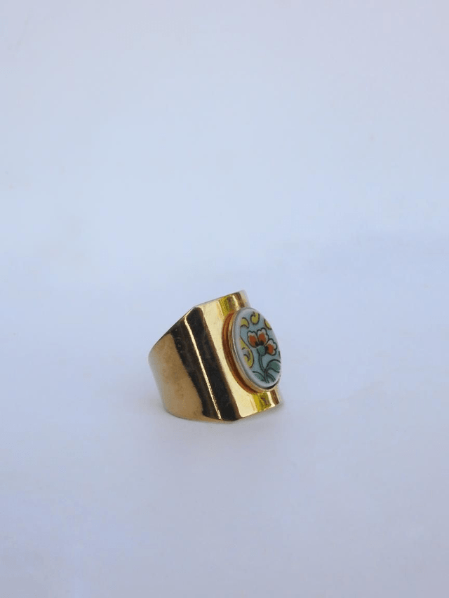 Bague ajustable - porcelaine Limoges - Haviland