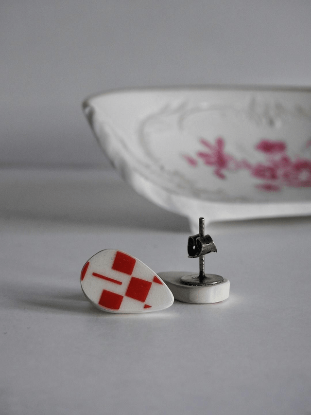Boucles d'oreilles gouttes - porcelaine