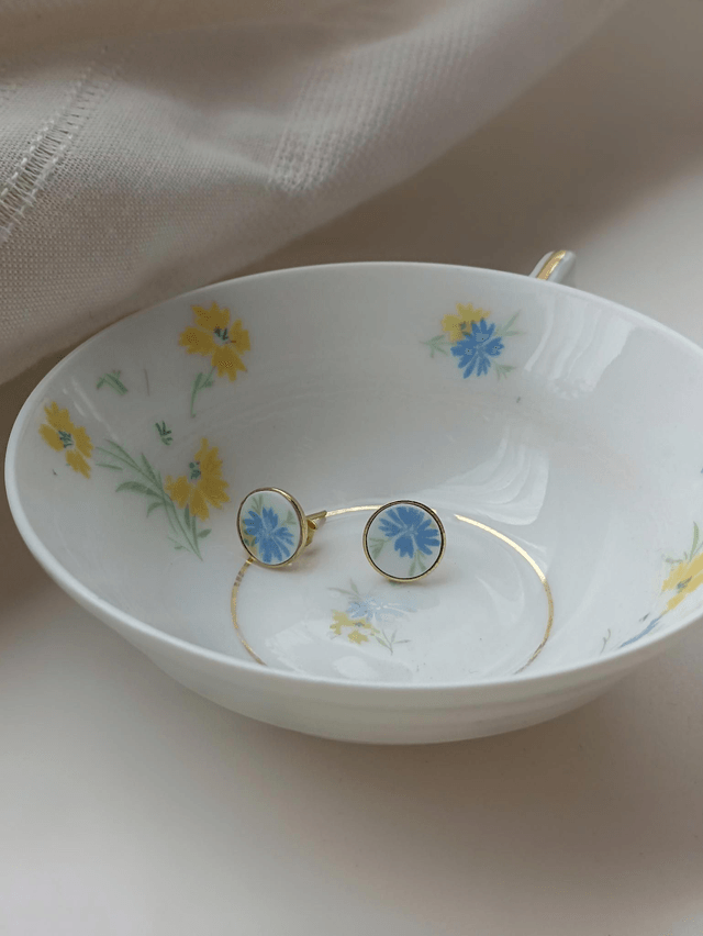 Boucles d'oreilles simples - porcelaine - Chapus et Fils Limoges - no.2