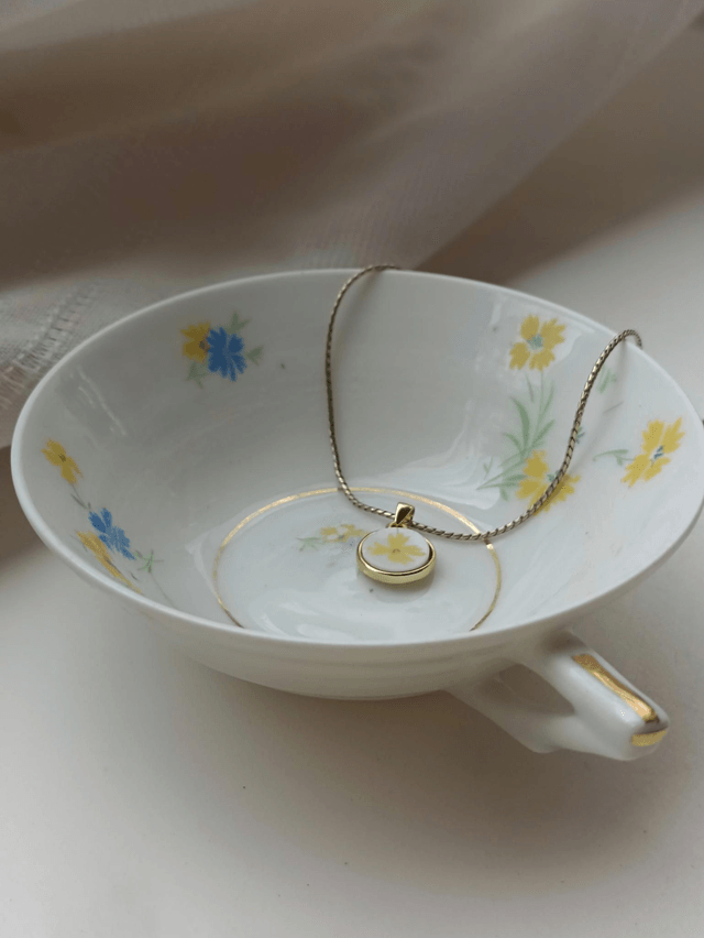 Pendentif rond - porcelaine - Chapus Limoges - no.1