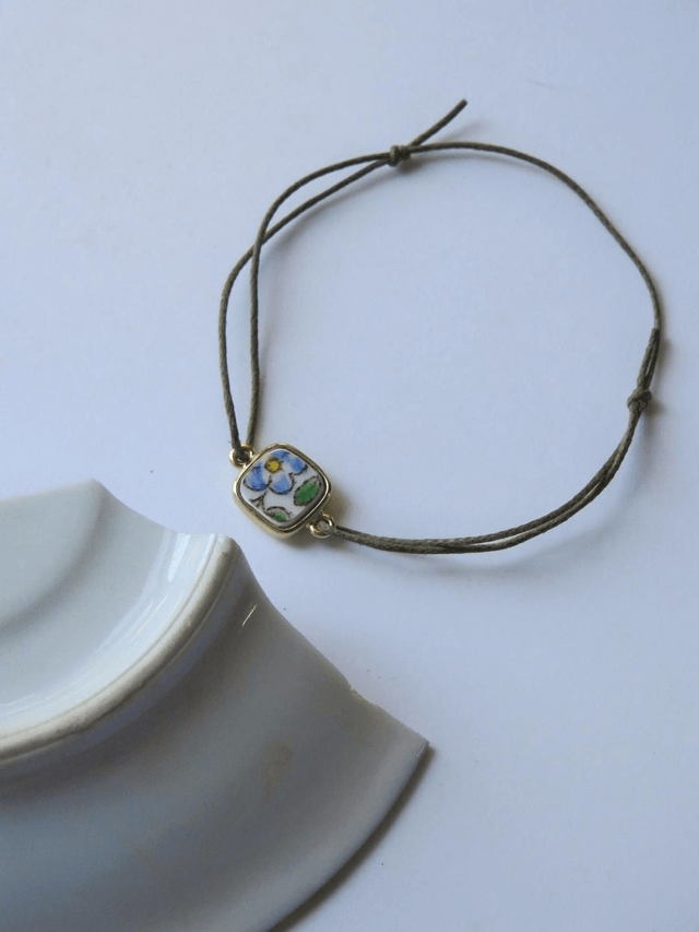 Bracelet cordon simple - faience francaise no.2