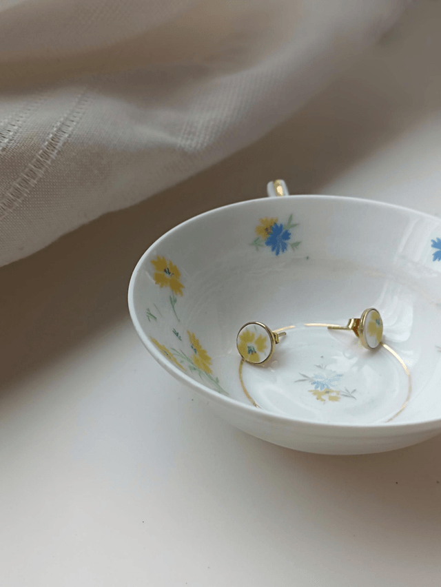 Boucles d'oreilles simples - porcelaine - Chapus et Fils Limoges - no.1