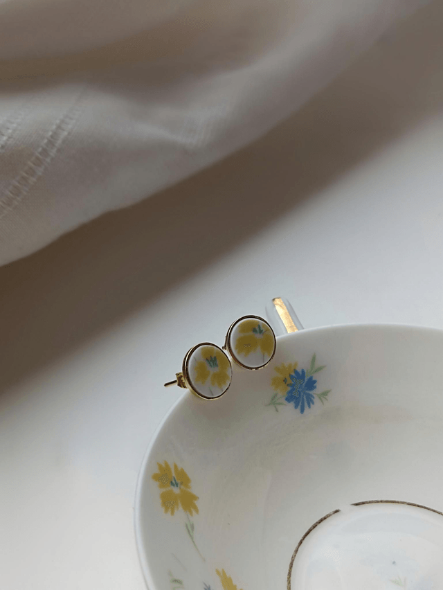 Boucles d'oreilles simples - porcelaine - Chapus et Fils Limoges - no.1