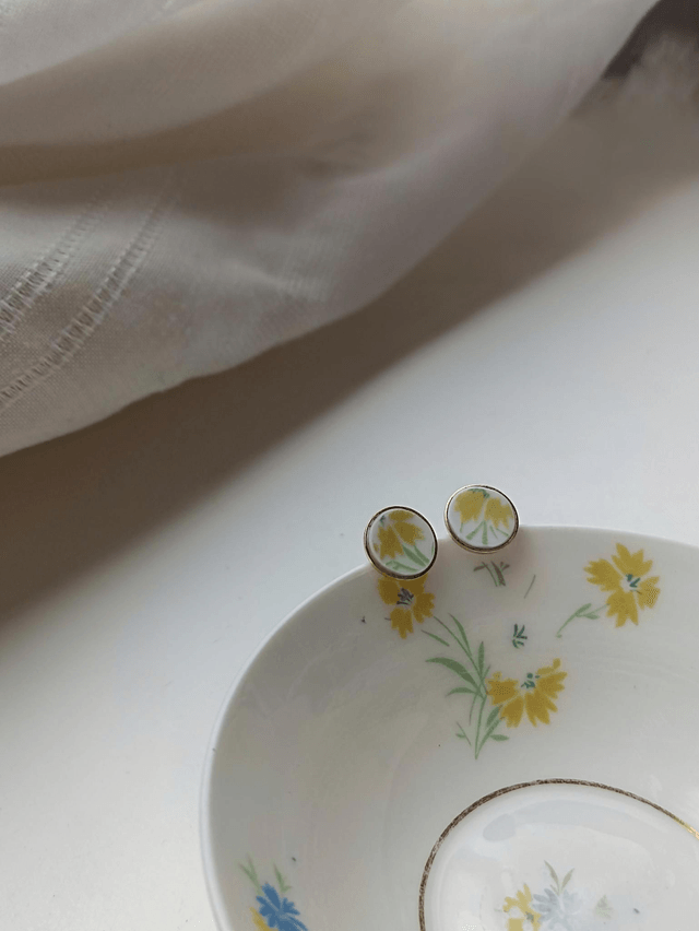 Boucles d'oreilles simples - porcelaine - Chapus et Fils Limoges - no.3