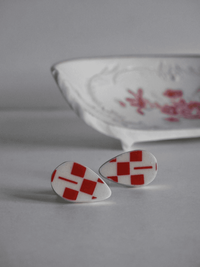 Boucles d&#039;oreilles gouttes - porcelaine