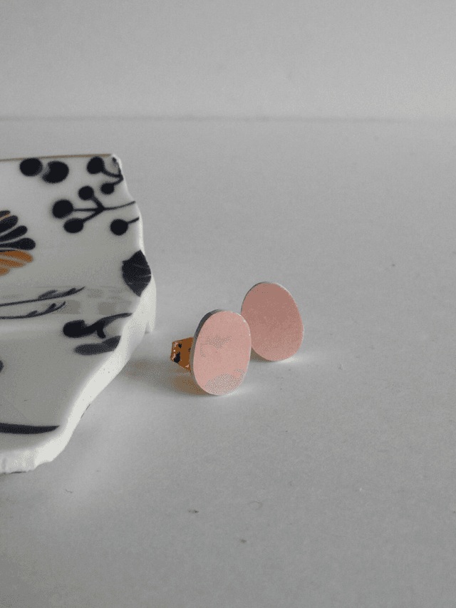Boucles d&#039;oreilles - Tic-Tac rose poudré