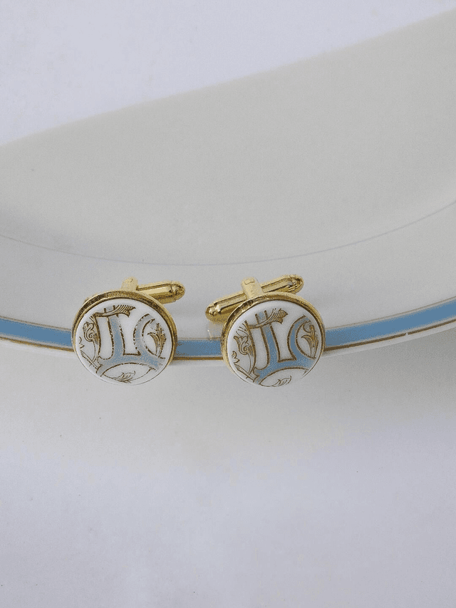 Boutons de manchette - porcelaine de Limoges - William Guerin et Cie no.1